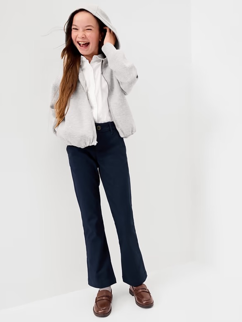 3 New Old Navy Girls Navy Boot cut Girl Uniform Pants